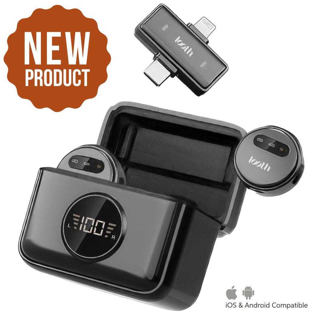 Black electronic device with components on a white background, featuring 'NEW PRODUCT' label.