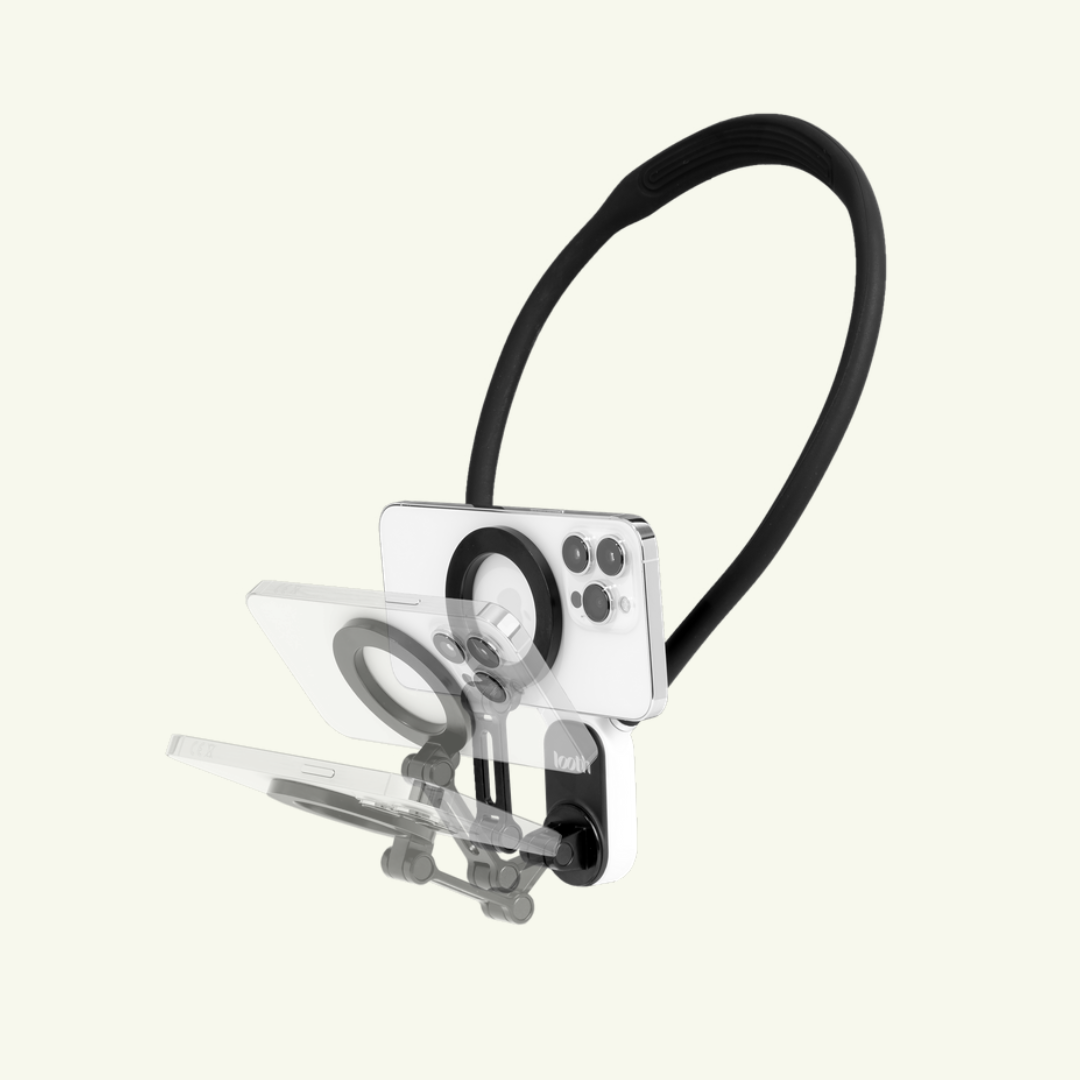 Neck mounted phone holder for content creation